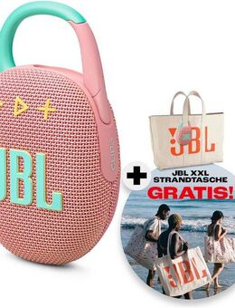 JBL JBL-Set: Clip 5 + gratis dazu: XXL-Strandtasche Portable-Lautsprecher (Bluetooth, 7 W, ultra-kompakt, wasser- und staubgeschützt (IP67), 7 Watt RMS)