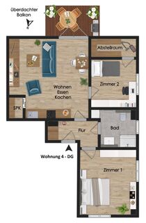 NEUBAU 3-ZIMMER-DACHGESCHOSSWOHNUNG IN ZENTRALER LAGE