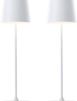 Brilliant LED Tischleuchte Kaami - mobile LED Außen Akku Tischlampe 2er-Set, Dimmer, Dimmfunktion, mehrere Helligkeitsstufen, LED fest integriert, Warmweiß, 310 lm, Touchdimmer, USB, Akku, Outdoor, Indoor, Akkuleuchte 37cm hoch