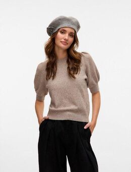Vero Moda Strickpullover VMDOFFY 2/4 O-NECK PULLOVER GA NOOS mit leichten Puffärmeln