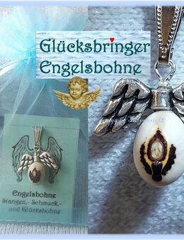 ♥ Glücksbringer,Anhänger echte Engelsbohne Schmuck,Weihnachtsgeschenk, Bohnenschmuck, Bohne, Engel, Flügel, Engelsflügel,Garten,Tulpenstolz - Hamburg