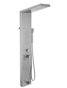 5 in 1 Duschsäule Kopfbraus Regenduschensäule Edelstahl Hydromassage Wasserfall Handbrause(Silber,Separate) - Wuppertal