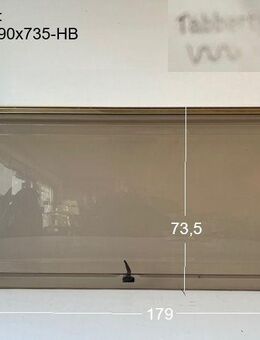 Tabbert Wohnwagenfenster Tabbert-Res.6 D2098 ca 179 x 73,5 gebr. (zB Tabbert Comtesse 545 BJ96 ) Sonderpreis (hellbraun mit goldfarbener Leiste) - Schotten Zentrum