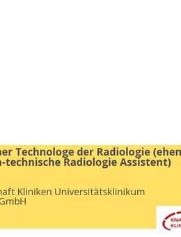 Medizinischer Technologe der Radiologie (ehem. Medizinisch-technische Radiologie Assistent) (m/w/d) - Bochum
