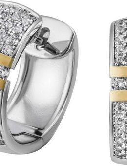 Firetti Paar Creolen Schmuck Geschenk Silber 925 Ohrschmuck Ohrringe Bicolor, mit Zirkonia (synth)