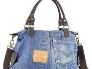 COLLEZIONE ALESSANDRO Shopper Montana, aus Jeans und Glattleder mit langen Henkeln