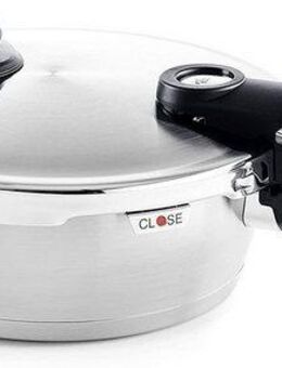 Fissler Schnellkochtopf vitavit® premium Schnellbratpfanne 1,8 Liter, Edelstahl 18/10 (2-tlg), Verriegelungsanzeige, Einstellbares Abdampfen, Einstellbare Kochstufen