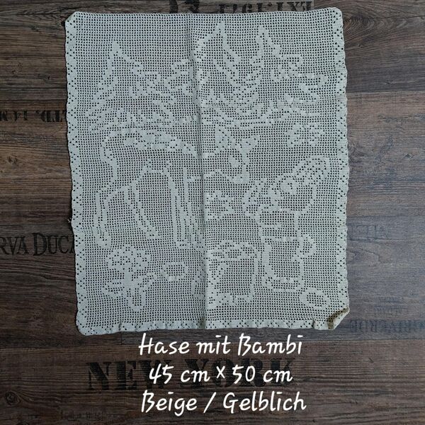 Tischdecke/Decke / Läufer . Handarbeit Hase mit Bambi - Hannover Buchholz-Kleefeld