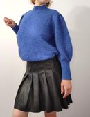 Fluffy Blauer Puffärmel-Strickpullover von George in 66440