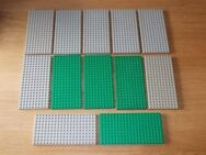 LEGO 12 dicke Bauplatten grün & grau 10x20 Noppen - Altenberge