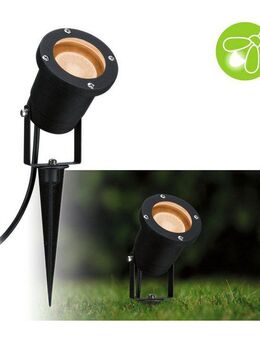 Paulmann LED Gartenstrahler IP65 rund 92mm 2200K 4,3W 320lm 230V 38-38° Schwarz Metall, LED fest integriert, Goldlicht insektenfreundlich