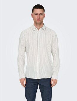ONLY & SONS Kurzarmhemd ONSCAIDEN LS STRIPE LINEN SHIRT 660 NOOS