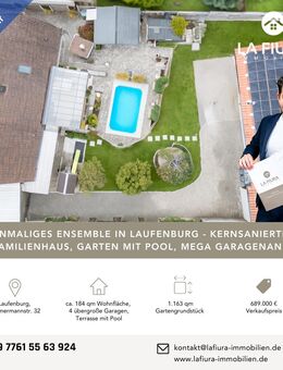 Einmalige Anlage in Laufenburg | Kernsaniertes & effizientes EFH, Garten mit Pool, Garagenanlage - Laufenburg (Baden)