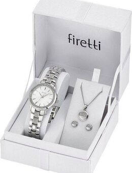 Firetti Quarzuhr, (Set, 5-tlg., mit Anhänger, Kette und 1 Paar Ohrsteckern), Armbanduhr, Damenuhr, Glassteine, ideal auch als Geschenk