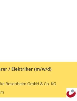 Anlagenfahrer / Elektriker (m/w/d) - Rosenheim