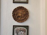 Rustikales Wanddeko-Set – Holzrelief & 2 gerahmte Bilder - Oberhausen