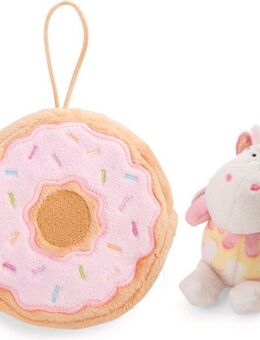 Nici Kuscheltier Theodor & Friends GREEN, Einhorn Sweety Rainbow 10 cm, in Donut mit Loop