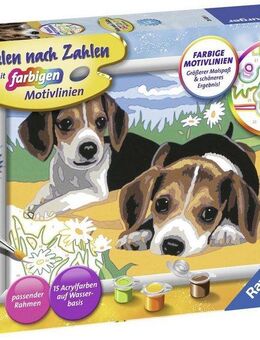 Ravensburger Malen nach Zahlen Jack Russel Welpen, Made in Europe