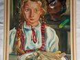 Gemälde Mädchen mag keinen Fisch Tempera Vegan Vegetarier Contemporary Art in 90459