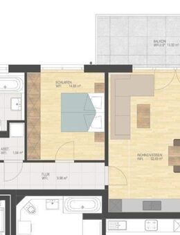 Neubau 2-Zimmer-ETW im 3. Obergeschoss - Waldkraiburg