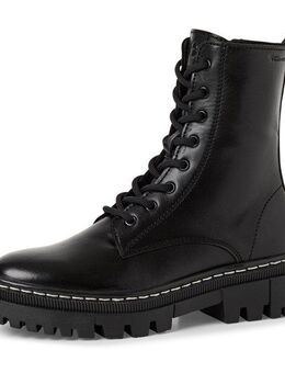 Tamaris Schnürstiefelette, Blockabsatz, Plateau, Schnürboots mit Logoprägung am Schaft
