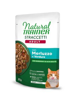 Natural Trainer zum Sonderpreis! - 44 x 85 g Straccetti Adult Streifen in Soße Kabeljau