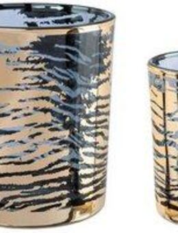 Creativ home Windlicht Kerzenhalter LEOPARD (Set, 4 St), Teelichthalter aus Glas