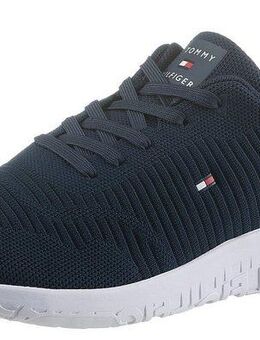 Tommy Hilfiger CORPORATE KNIT RIB RUNNER Sneaker mit seitlicher Logoflagge, Freizeitschuh, Halbschuh, Schnürschuh