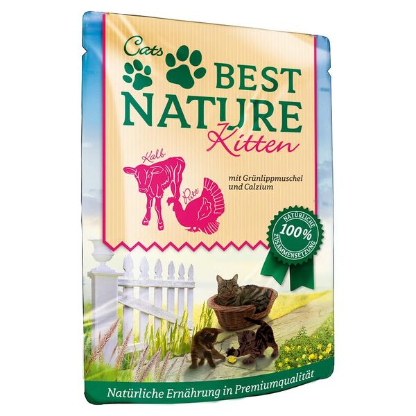 Sparpaket Best Nature Kitten 32 x 85 g - Pute & Kalb - 