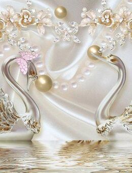 Papermoon Fototapete Muster mit Schwänen