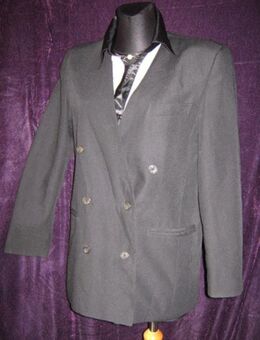 NEUw * Edel * stylisch * Original VINTAGE * Kragenloser Boyfriend * Anzug * Kostüm * Blazer "Nino" Gr. 36- 38/ S * schwarz * Gothic * - Riedlingen