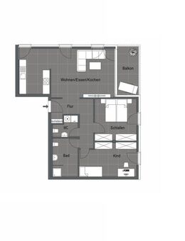 Modernes Leben in Ginsheim-Gustavsburg, mit Einbauküche, Balkon, Aufzug und Tiefgarage - Ginsheim-Gustavsburg