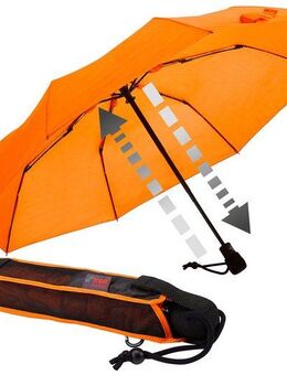 EuroSCHIRM® Taschenregenschirm light trek automatic, kompakte Größe, mit Automatik und integriertem Kompass im Griff