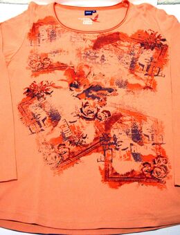 Cecil Langarmshirt / dünner Pullover - apricot gemustert - Gr. XL - Biebesheim (Rhein)