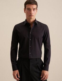 seidensticker Businesshemd Schwarze Rose Slim 1/1 Extra lang Kentkragen Uni