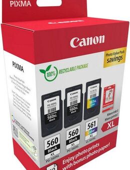 Canon PG-560XL x2/CL-561XL Photo Value Pack Tintenpatrone (Packung, 3-tlg)