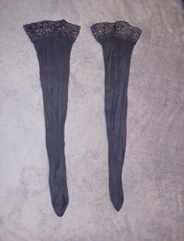 Halterlose Strümpfe schwarz Gr. S 36 - Homburg Zentrum