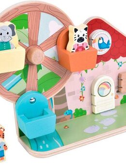 Small Foot Spielcenter Motorikspielzeug Riesenrad Jungle Friends, aus Holz, FSC® - schützt Wald