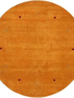 carpetfine Wollteppich Gabbeh Uni, rund, Höhe: 15 mm, reine Wolle handgewebt, Gabbeh Tiermotiv warmes Raumklima viele Größen