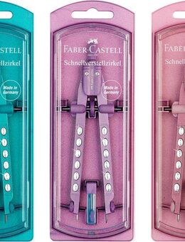 Faber-Castell Zirkel Schnellverstellzirkel Factory Sparkle, Lieferung erfolgt farblich sortiert!