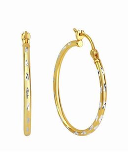 Zeeme Paar Creolen Silber 925 vergoldet diamantiert 30mm Durchmesser