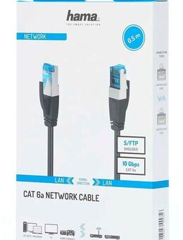 HAMA CAT-6a Netzwerkkabel - 0,5 m - 10 Gbps - schwarz - NEU - Bochum Wattenscheid