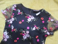 NEU mit Etikett * Blumen * Blüten * Flower * Stickerei * Mesh * Tüll * Kleid "CARTOON" Gr. 36/ S * schwarz * bunt * - Riedlingen