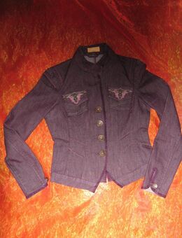 NEU * Ausgefallen * Hippie * Festival * Look * Stickerei * Jeans *Jacke "CRISCA by ESCADA" Gr. 34- 36/ XS- S * aubergine- lila * - Riedlingen