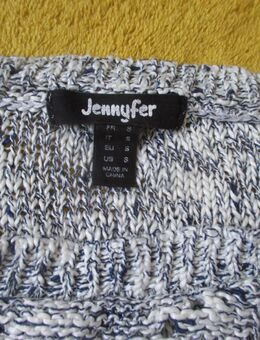 NEU * Stylisch * Ajour - Cut Out * Loch * Grobstrick * Pullover "Jennyfer" Gr. 36, 38- 40/ S- M * Oversize * dunkel- blau * natur- weiß * Melange * - Riedlingen