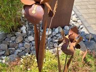 Gartenstecker Iris 3D in 2 Größen Edelrost - Kraftisried