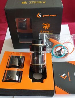 Geekvape Ammit Dual Coil, Schwarz, RTA, FP. 22€.. Mit Gebrauchsspuren! SAMMLUNGSVERKLEINERUNG! Selbstwickler, Verdampfer, Tank für Akkuträger, E Zigarette, Vape. - Bühl