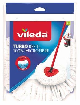 Vileda Vileda TURBO Refill 100% Microfibre Ersatzkopf Wischbezug (Mikrofaser, 22, 1-tlg., Ersatzkopf mit Dreiecksform - für alle Oberflächen geeignet)