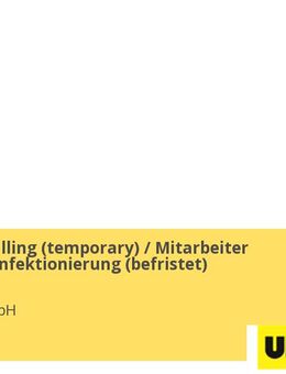 Operator Filling (temporary) / Mitarbeiter (m/w/d) Konfektionierung (befristet) - Bühl