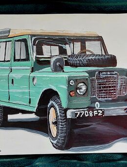 Land Rover Serie 3 109, Bild, Gemälde, Einzelstück,Sammlerstück - Salzkotten